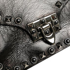 Valentino Craquele Calfskin Guitar Strap Rockstud Rolling Flap Crossbody