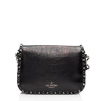 Valentino Craquele Calfskin Rolling Rockstud Guitar Strap Medium Crossbody (SHF-O6C3vW)