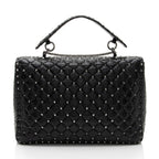 Valentino Crinkled Calfskin Rockstud Spike Up Maxi Shoulder Bag