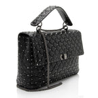 Valentino Crinkled Calfskin Rockstud Spike Up Maxi Shoulder Bag