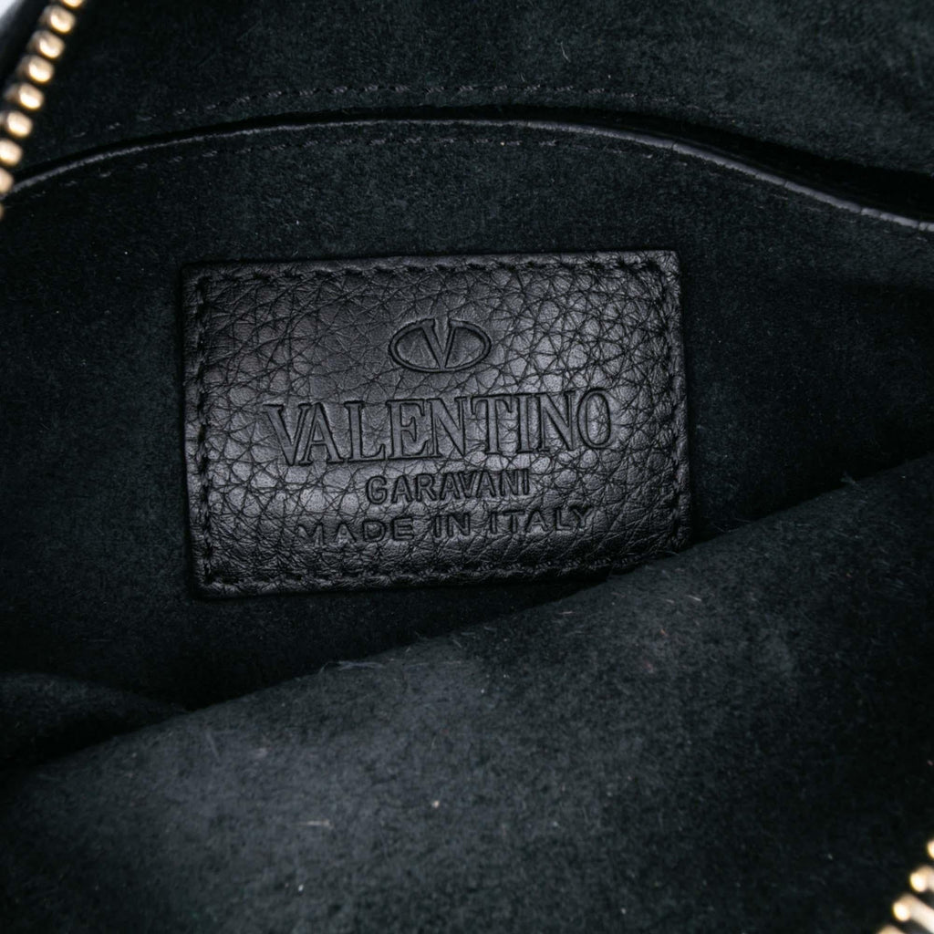 Valentino Grained Calfskin C Rockee Zodiac Fringe Clutch