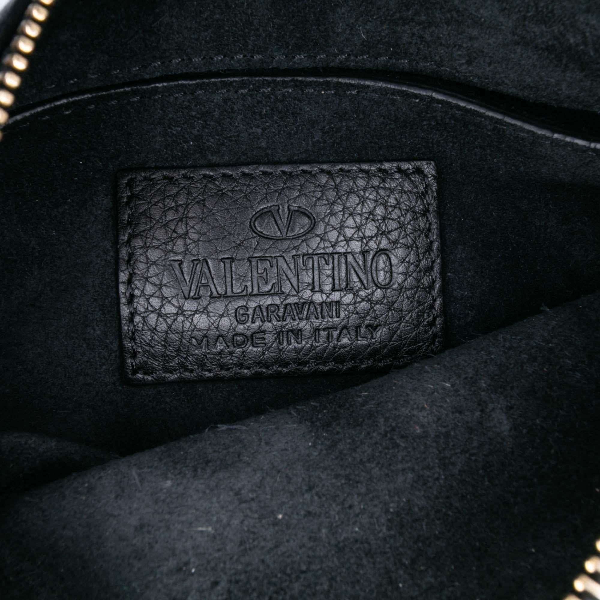 Valentino Grained Calfskin C Rockee Zodiac Fringe Clutch