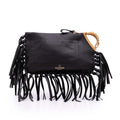 Valentino Grained Calfskin C Rockee Zodiac Fringe Clutch