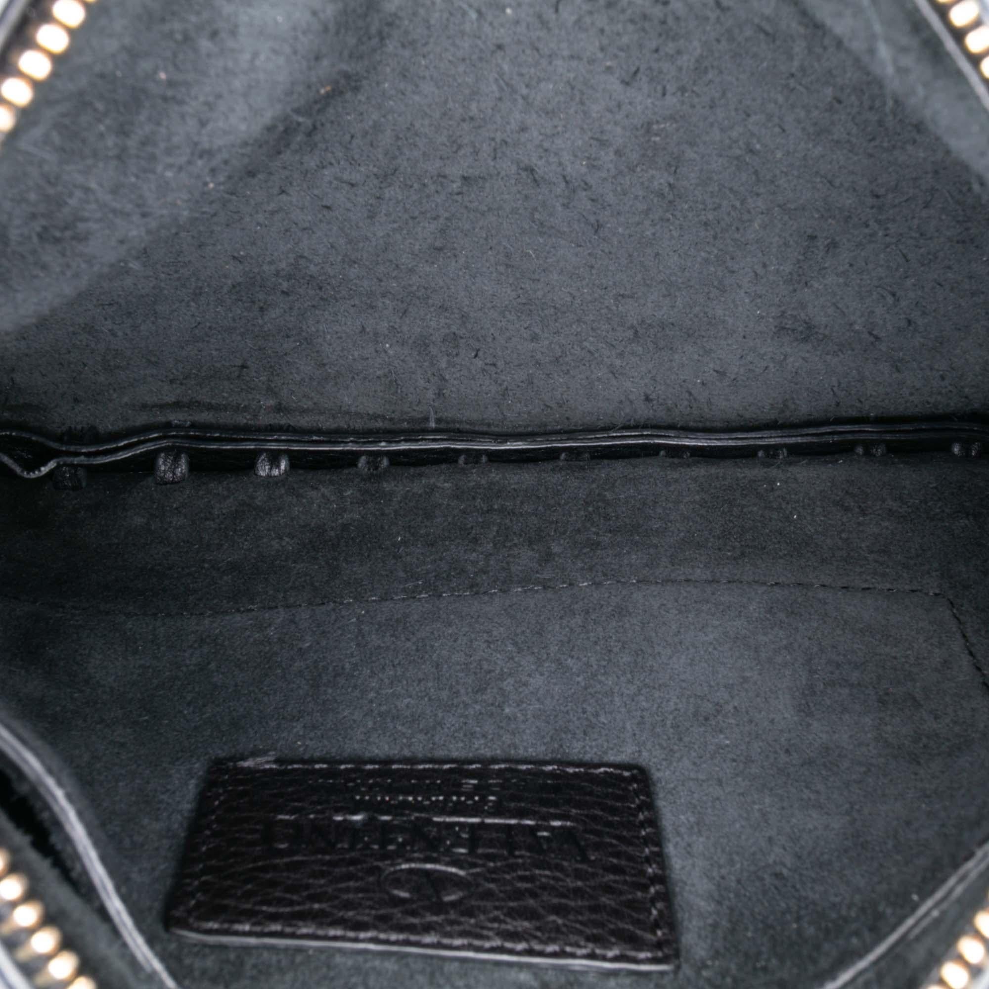 Valentino Grained Calfskin C Rockee Zodiac Fringe Clutch