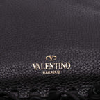 Valentino Grained Calfskin C Rockee Zodiac Fringe Clutch