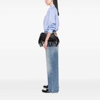 Valentino Grained Calfskin C Rockee Zodiac Fringe Clutch