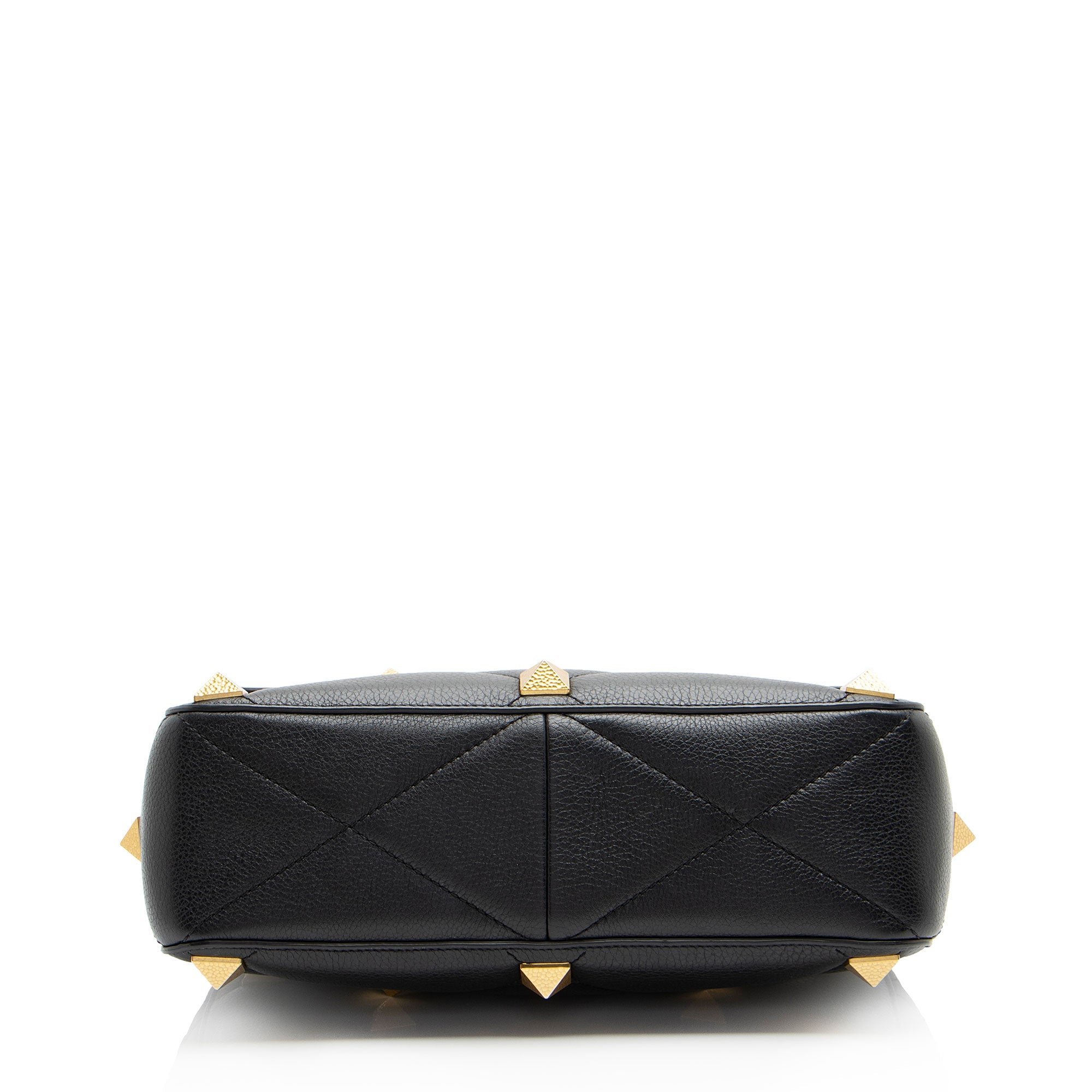 Valentino Grained Calfskin Roman Stud Medium Shoulder Bag