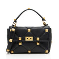 Valentino Grained Calfskin Roman Stud Medium Shoulder Bag