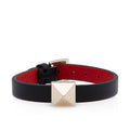 Valentino Grained Calfskin Pyramid Stud Bracelet (SHF-20086)