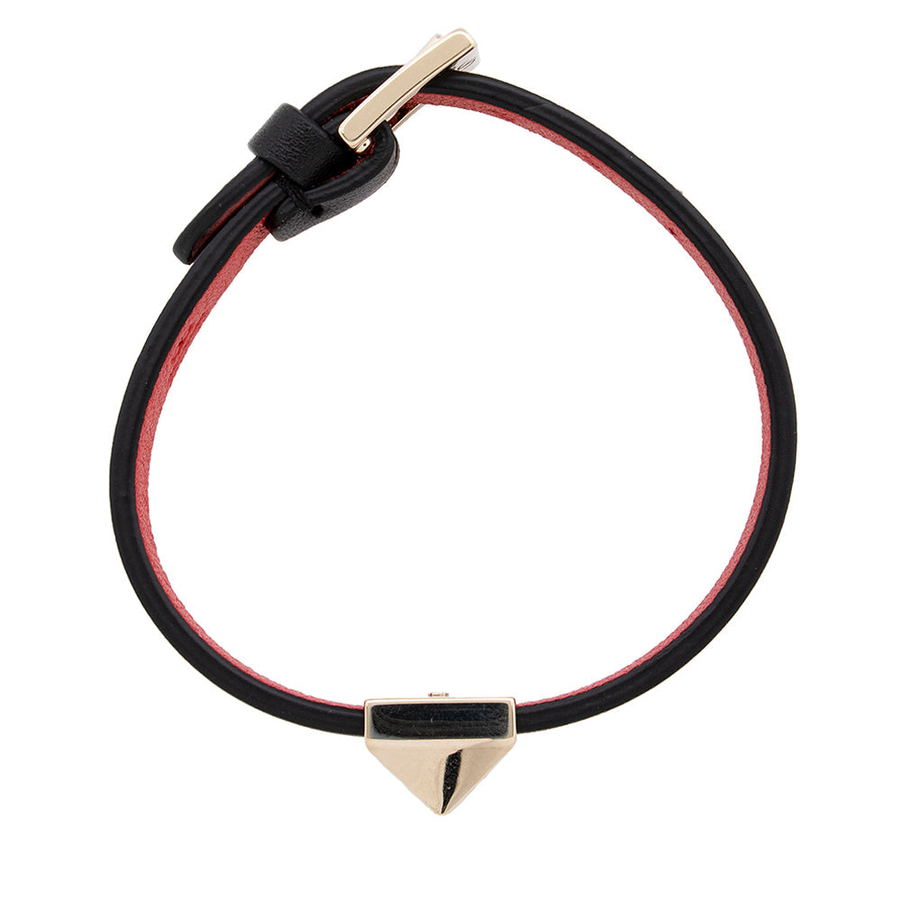 Valentino Grained Calfskin Pyramid Stud Bracelet (SHF-20086)