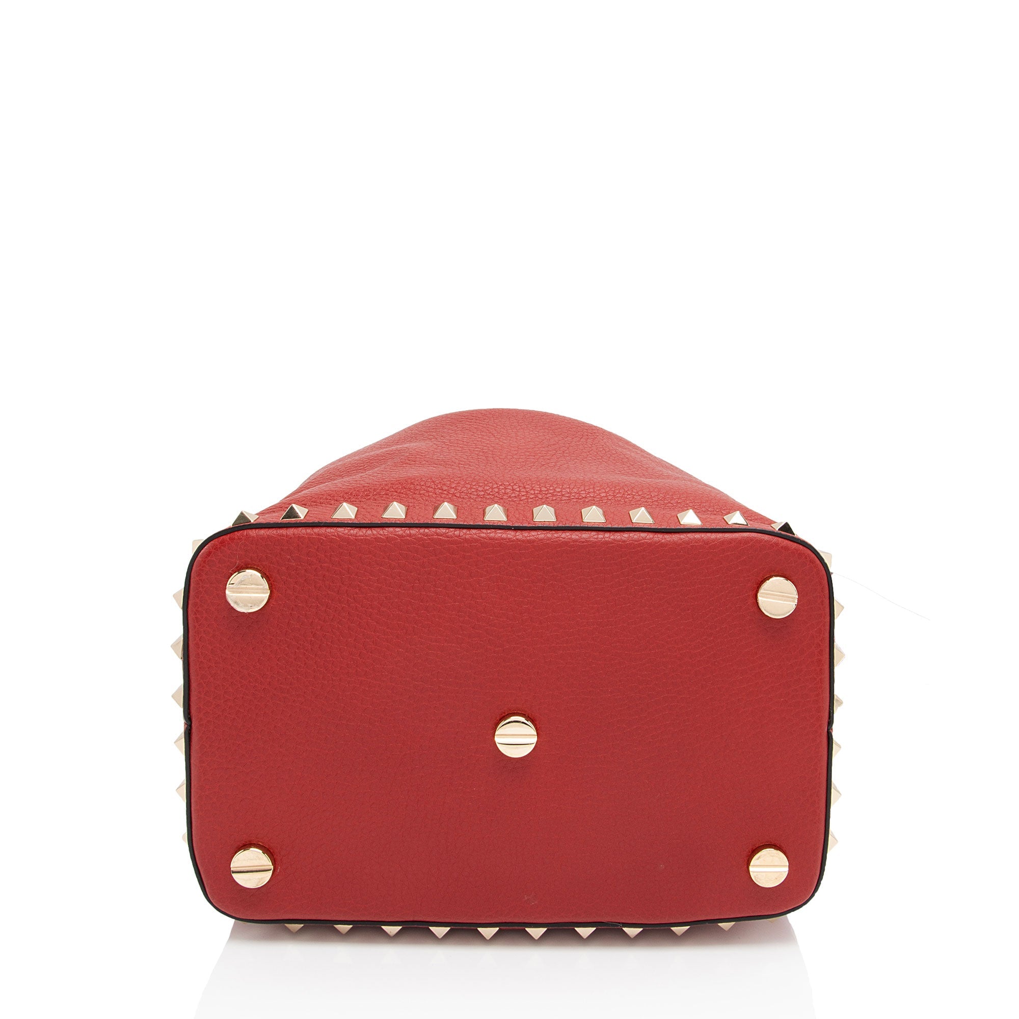 Valentino Grained Calfskin Rockstud Small Bucket Bag (SHF-nQUApl)