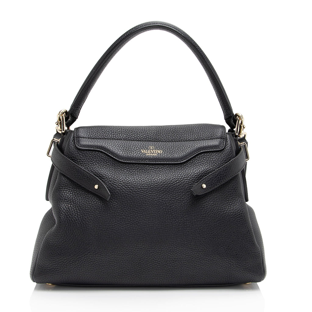 Valentino Grained Calfskin Rockstud Twiny Top Handle