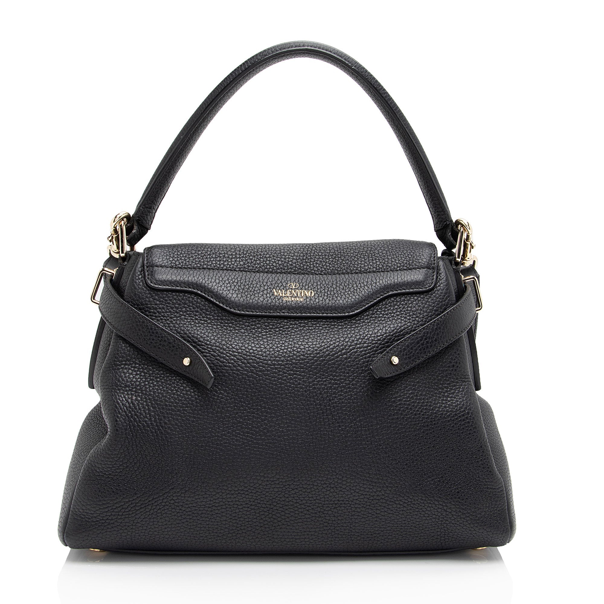 Valentino Grained Calfskin Rockstud Twiny Top Handle