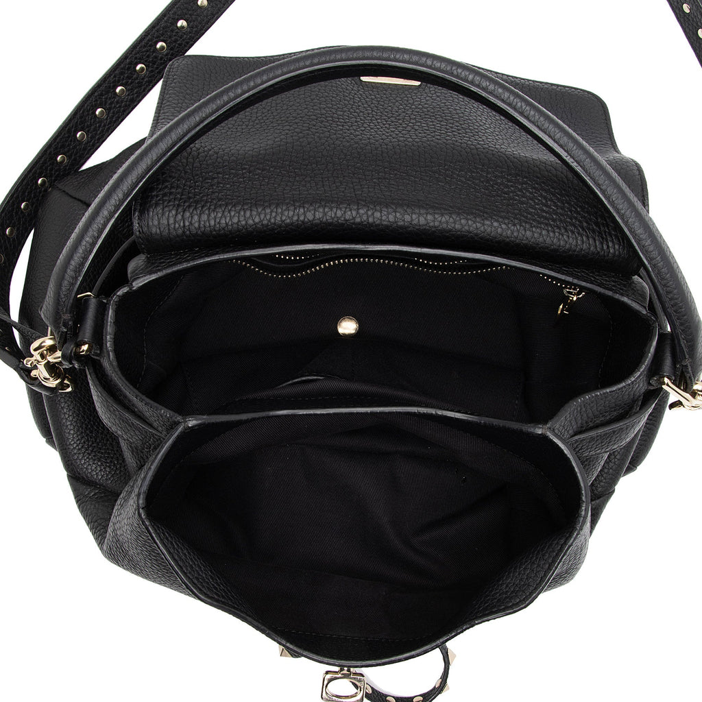 Valentino Grained Calfskin Rockstud Twiny Top Handle