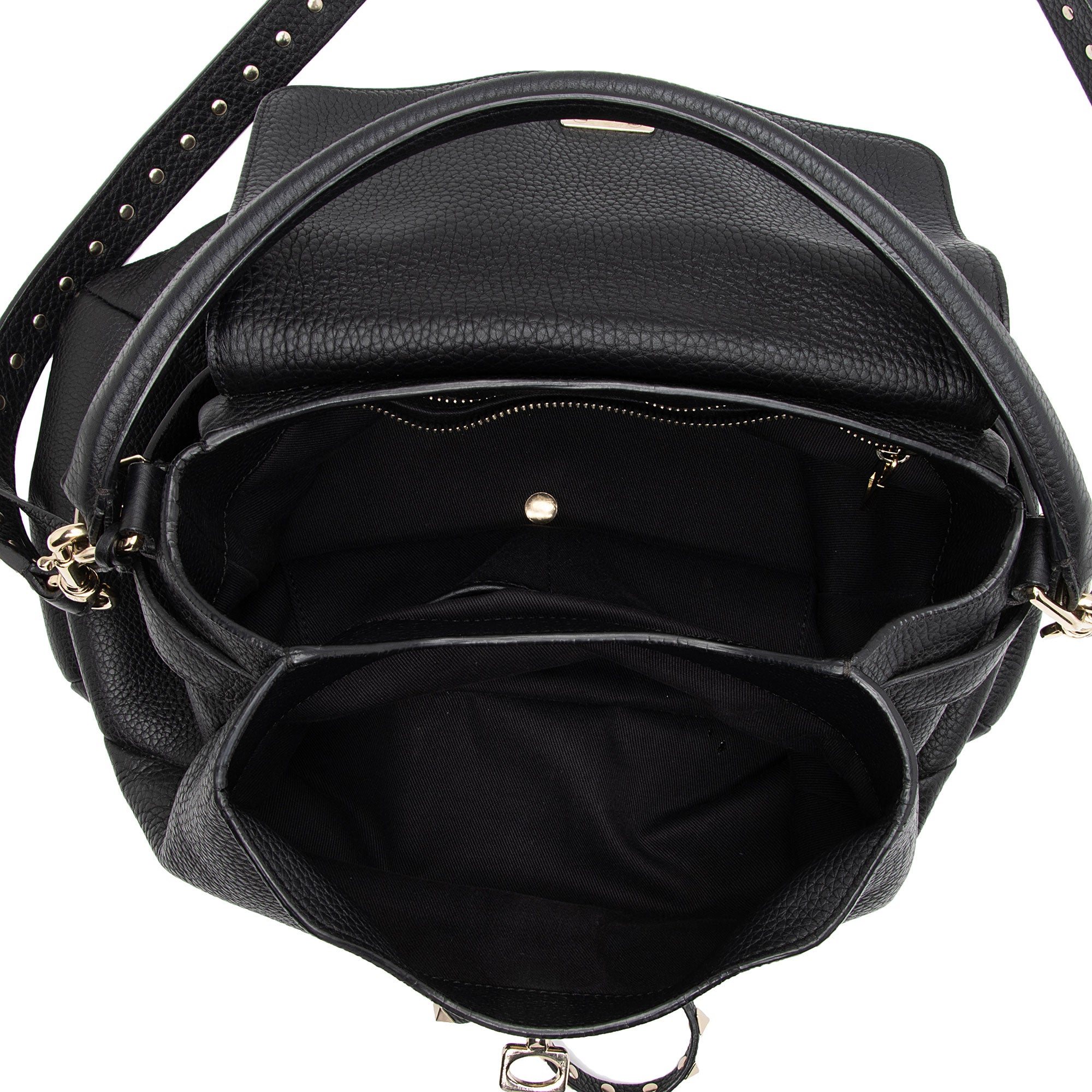 Valentino Grained Calfskin Rockstud Twiny Top Handle