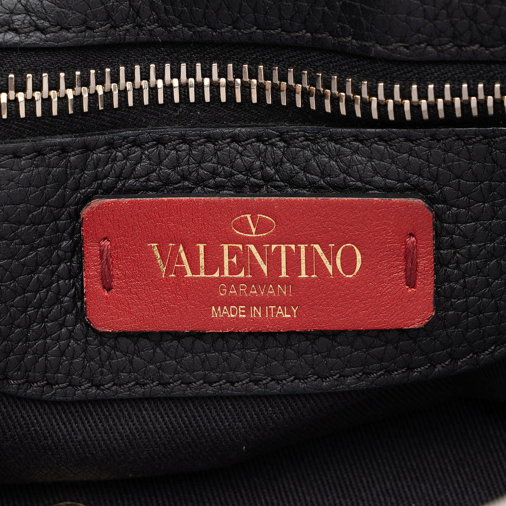 Valentino Grained Calfskin Rockstud Twiny Top Handle