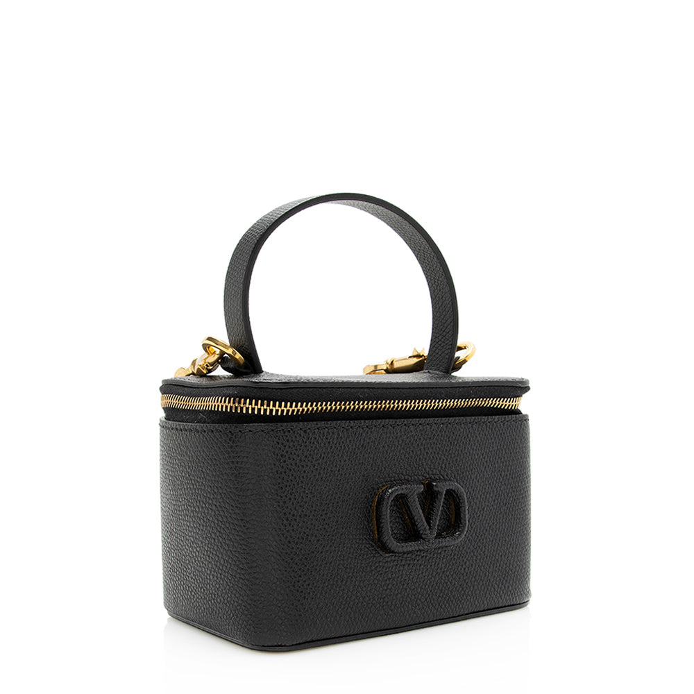 Valentino Grained Calfskin Vsling Chain Vanity Case (SHF-19733)