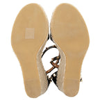 Valentino Grainy Calfskin Double Rockstud Wedge Sandals - Size 9 / 39 (SHF-19232)