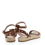 Valentino Grainy Calfskin Rockstud Espadrilles Sandals - Size 9 / 39 (SHF-23690)