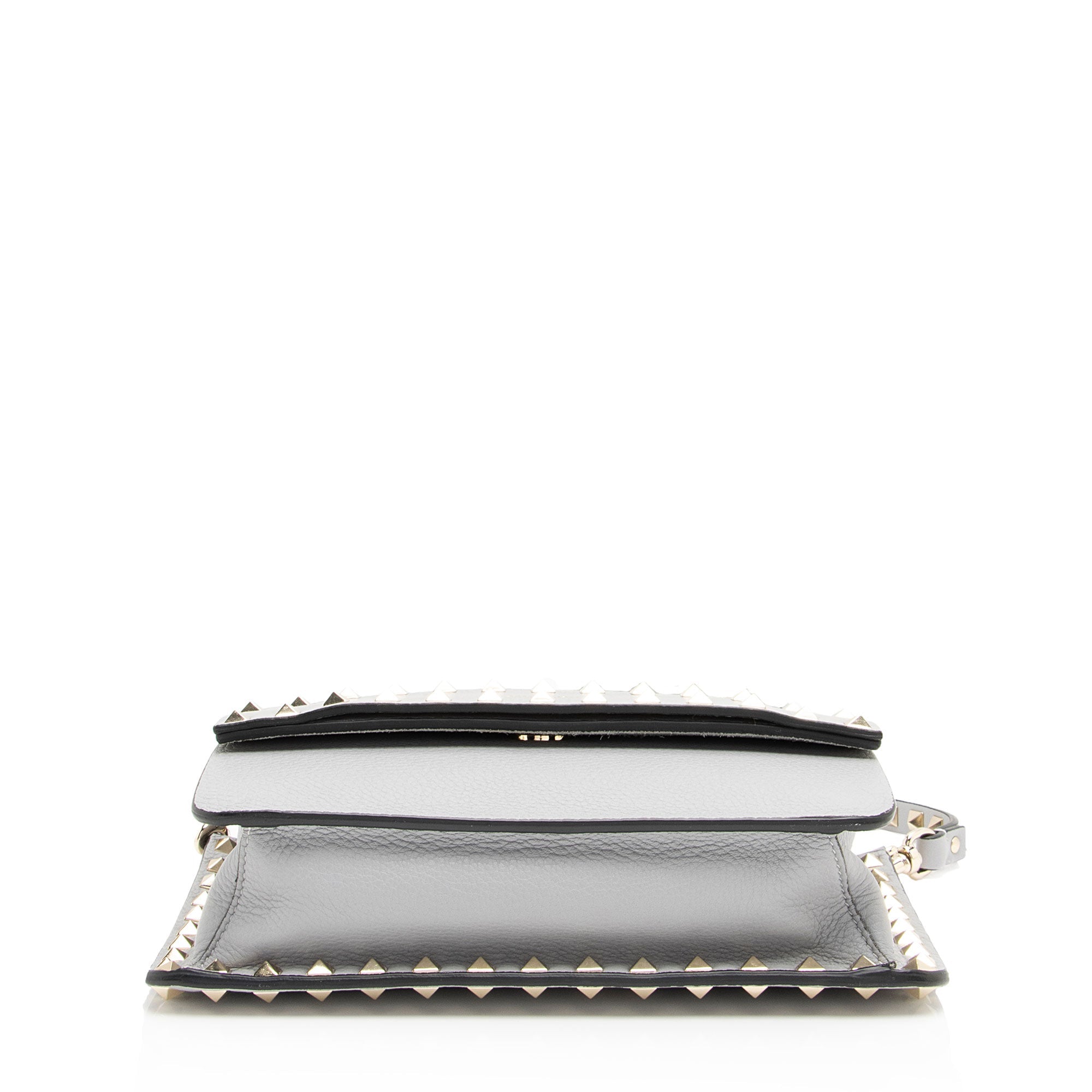 Valentino Grainy Calfskin Rockstud Flap Side Slip Crossbody