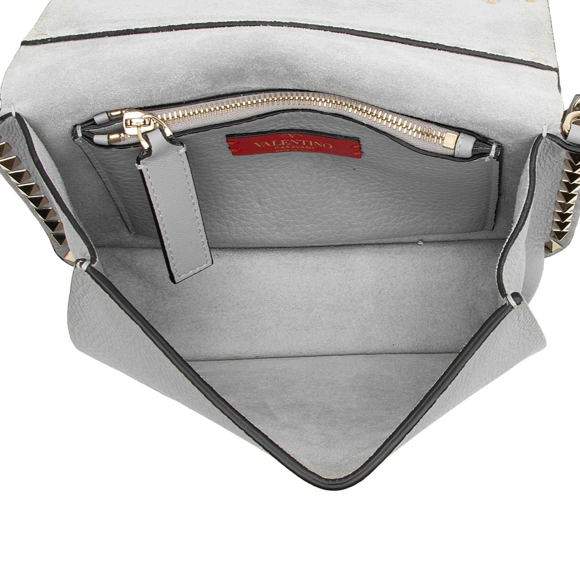 Valentino Grainy Calfskin Rockstud Flap Side Slip Crossbody