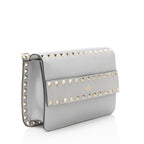 Valentino Grainy Calfskin Rockstud Flap Side Slip Crossbody