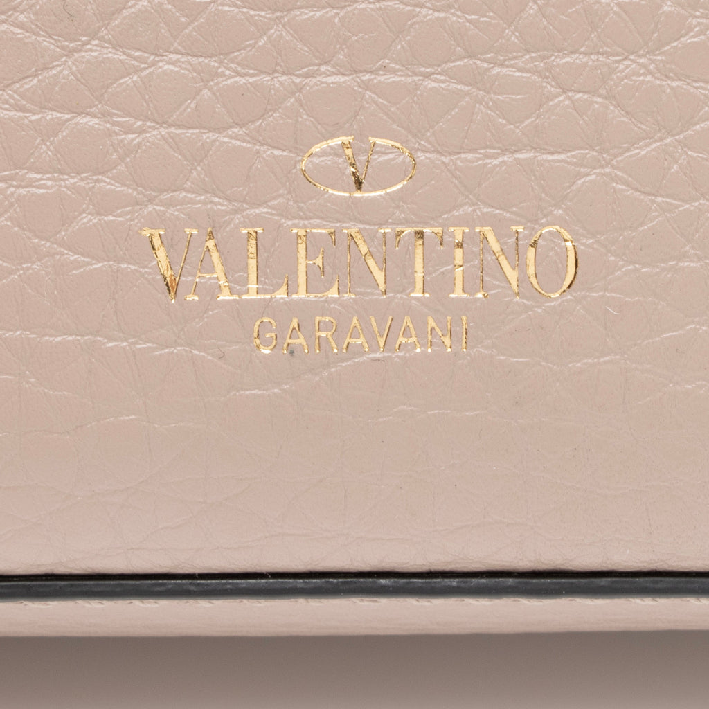 Valentino Grainy Calfskin Rockstud Flap Small Crossbody Bag (SHF-23894)