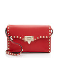 Valentino Grainy Calfskin Rockstud Flap Small Crossbody Bag (SHF-gUNU2H)