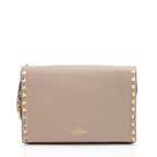 Valentino Grainy Calfskin Rockstud Flap Small Crossbody (SHF-yYGh00)