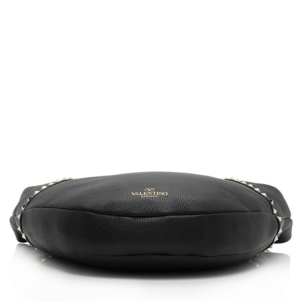 Valentino Grainy Calfskin Rockstud Hobo (SHF-koVIVI)