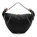 Valentino Grainy Calfskin Rockstud Hobo (SHF-koVIVI)