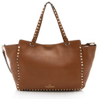 Valentino Grainy Calfskin Rockstud Medium Tote (SHF-EnAOS2)