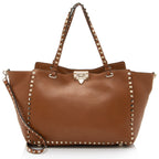 Valentino Grainy Calfskin Rockstud Medium Tote (SHF-EnAOS2)