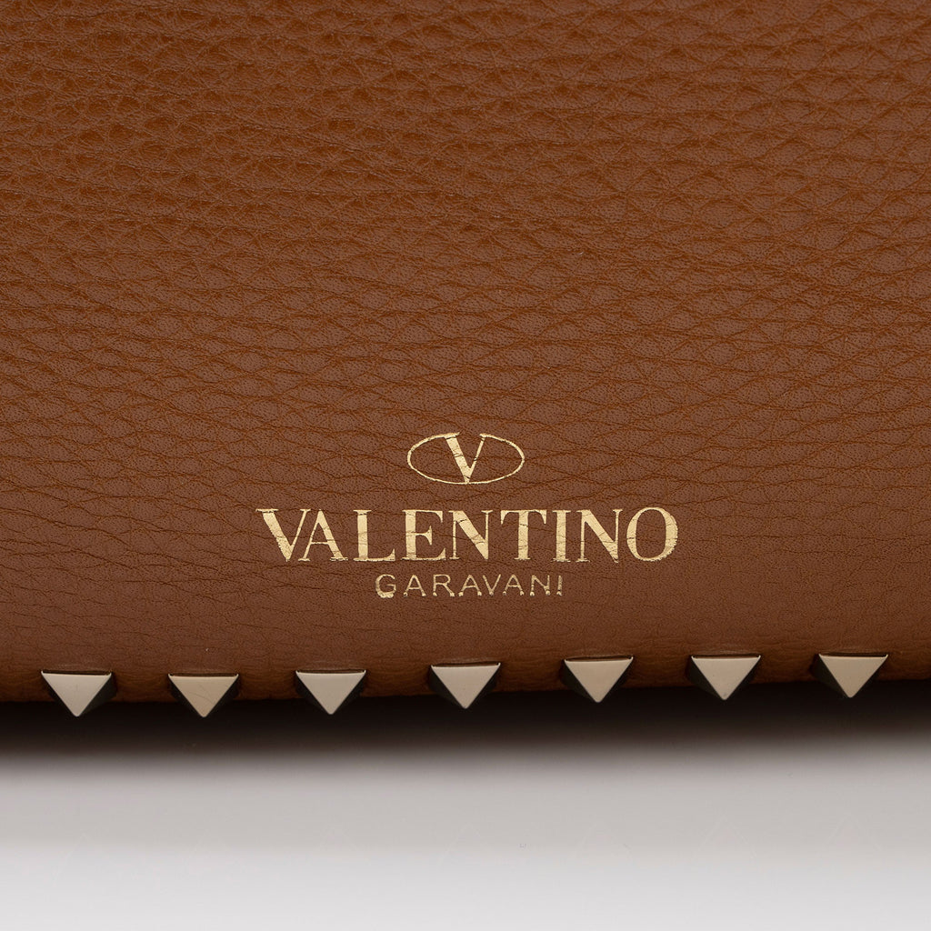 Valentino Grainy Calfskin Rockstud Medium Tote (SHF-EnAOS2)