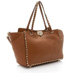 Valentino Grainy Calfskin Rockstud Medium Tote (SHF-EnAOS2)