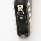 Valentino Grainy Calfskin Rockstud Zip Around Wallet (SHF-vsMR80)