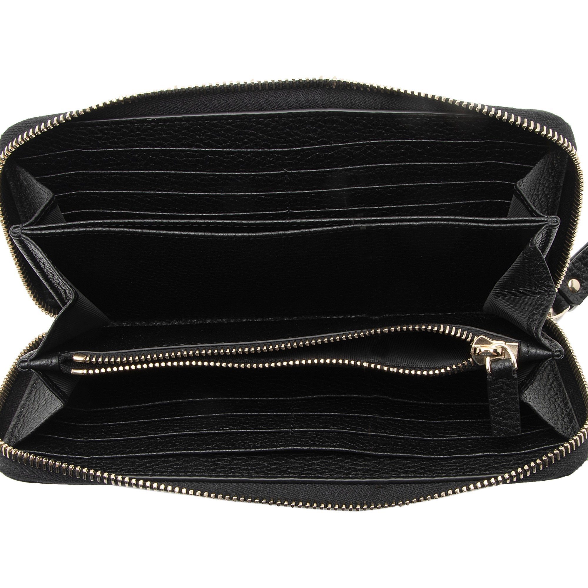 Valentino Grainy Calfskin Rockstud Zip Around Wallet (SHF-vsMR80)