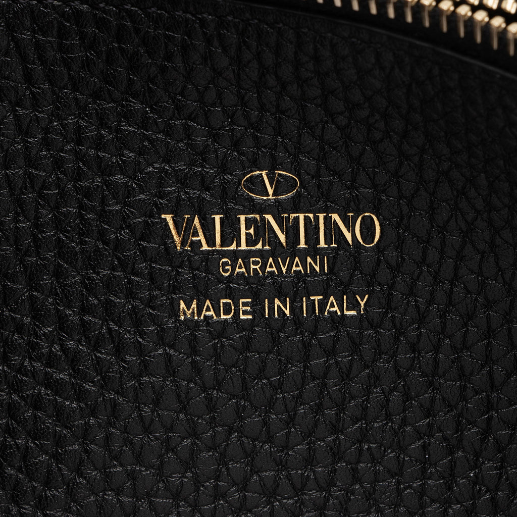 Valentino Grainy Calfskin Rockstud Zip Around Wallet (SHF-vsMR80)