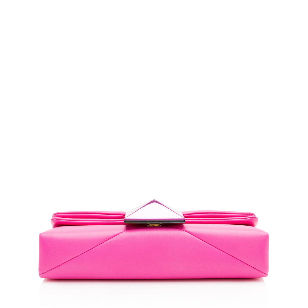 Valentino Lambskin One Stud Clutch