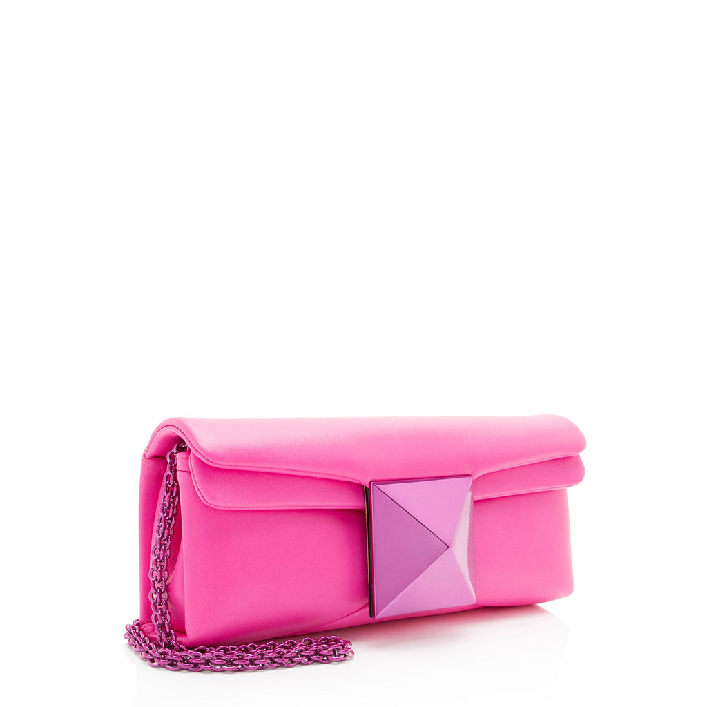 Valentino Lambskin One Stud Clutch