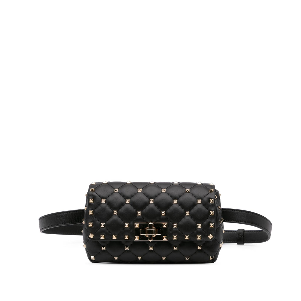 Valentino Lambskin Rockstud Spike Belt Bag