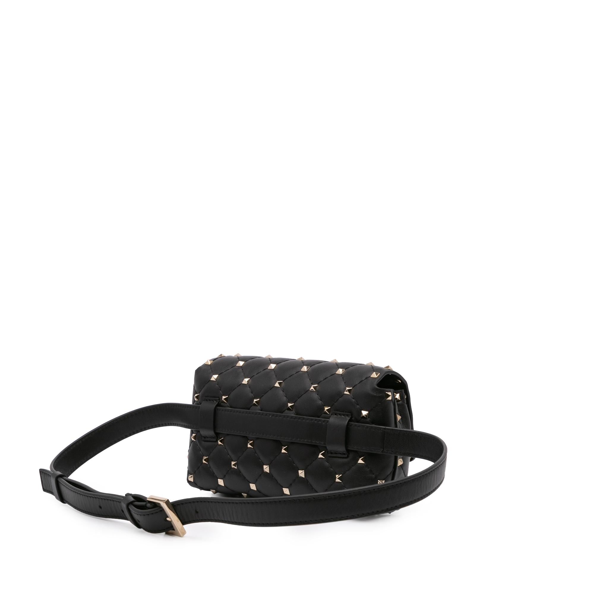 Valentino Lambskin Rockstud Spike Belt Bag