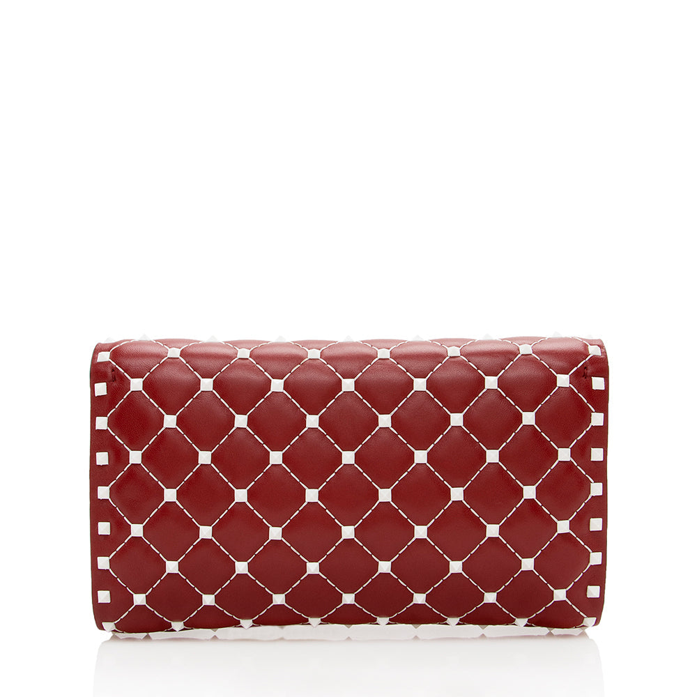 Valentino Lambskin Rockstud Spike Crossbody Clutch (SHF-16281)