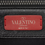 Valentino Lambskin Ruffle Rockstud Spike Very V Clutch (SHF-23893)