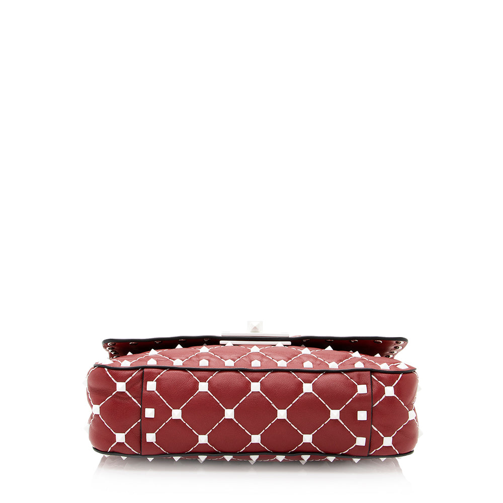 Valentino Calfskin Rockstud Spike Up Chain Small Shoulder Bag (SHF-20489)