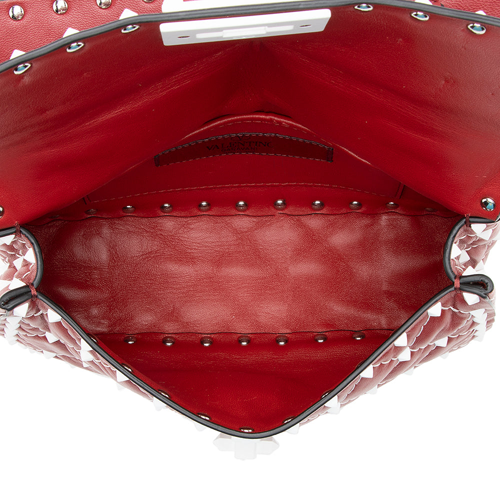 Valentino Calfskin Rockstud Spike Up Chain Small Shoulder Bag (SHF-20489)
