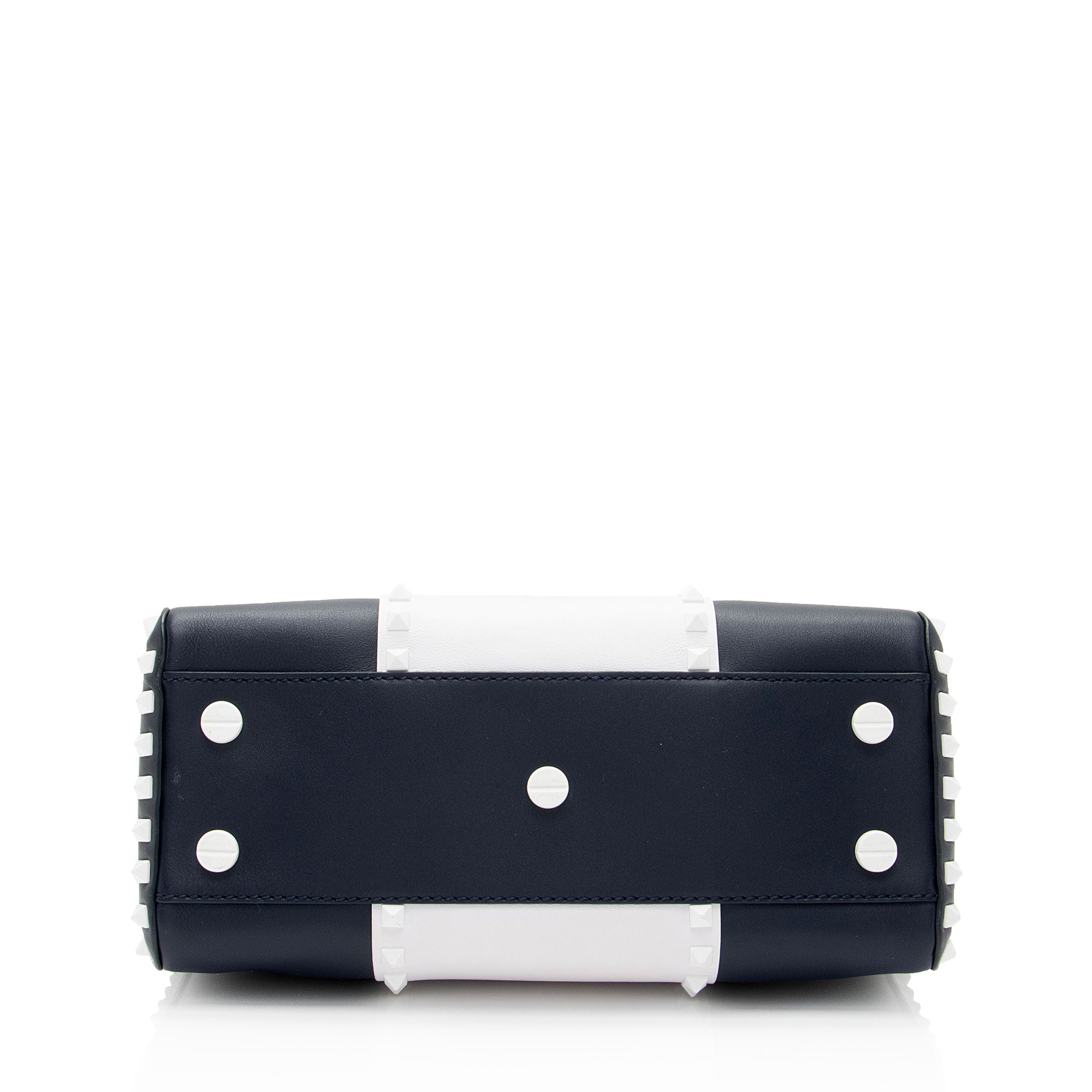 Valentino Lambskin Colorblock Rockstud Top Handle (SHF-IpHYts)