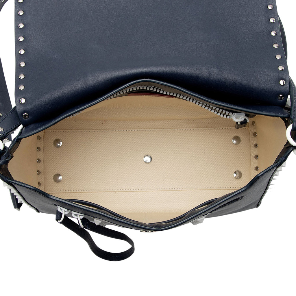 Valentino Lambskin Colorblock Rockstud Top Handle (SHF-IpHYts)