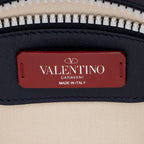 Valentino Lambskin Colorblock Rockstud Top Handle (SHF-IpHYts)