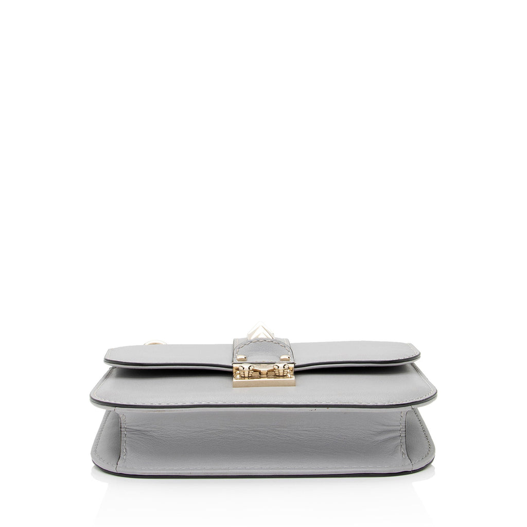 Valentino Calfskin Glam Lock Small Shoulder Bag (SHF-7ggMwP)